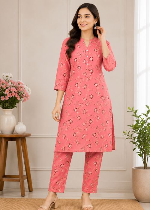 Floral Print Cotton Kurti