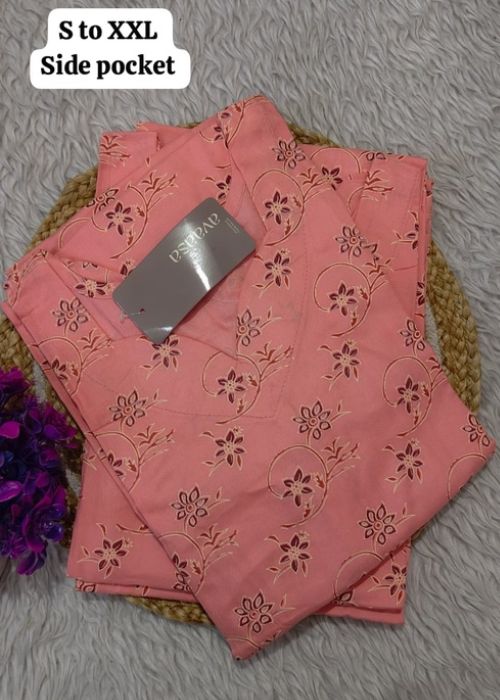 Floral Print Cotton Kurti - Image 2