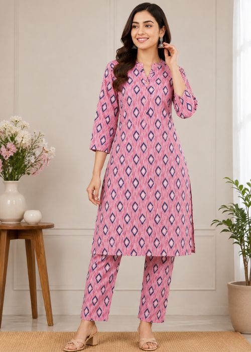 Ikat Print Cotton Kurti
