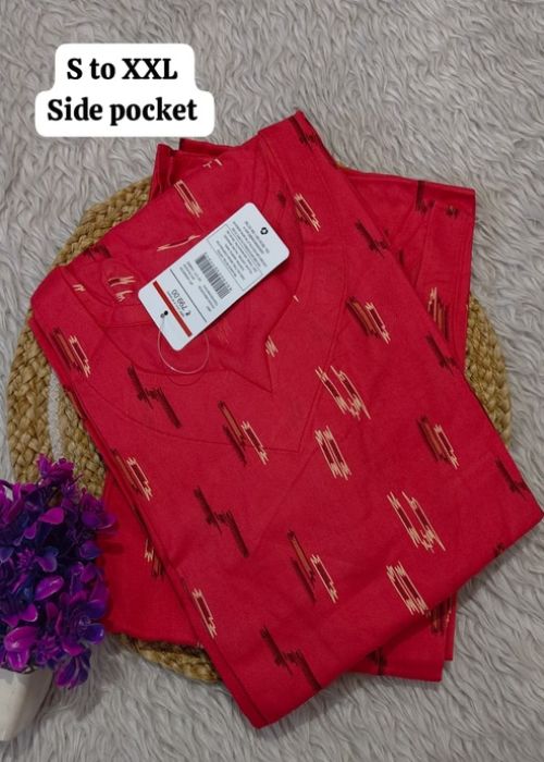Ikat Print Cotton Kurta Pant Set - Image 2