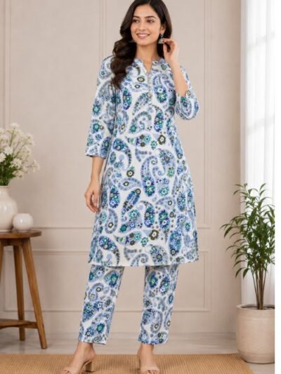 Floral Paisley Print Cotton Kurti