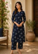 Geometric Triangle Print Kurta Set