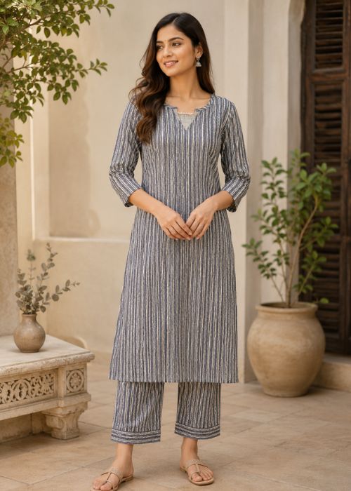 Striped Kurta Set