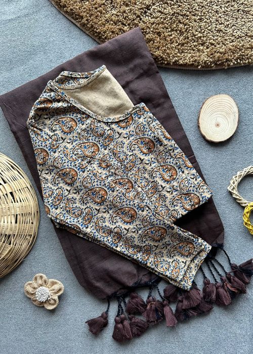 Pure Cotton Saree - 3 with Kalamkari Saree - Image 2
