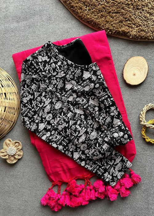 Pure Cotton Saree - 3 with Kalamkari Saree - Image 10