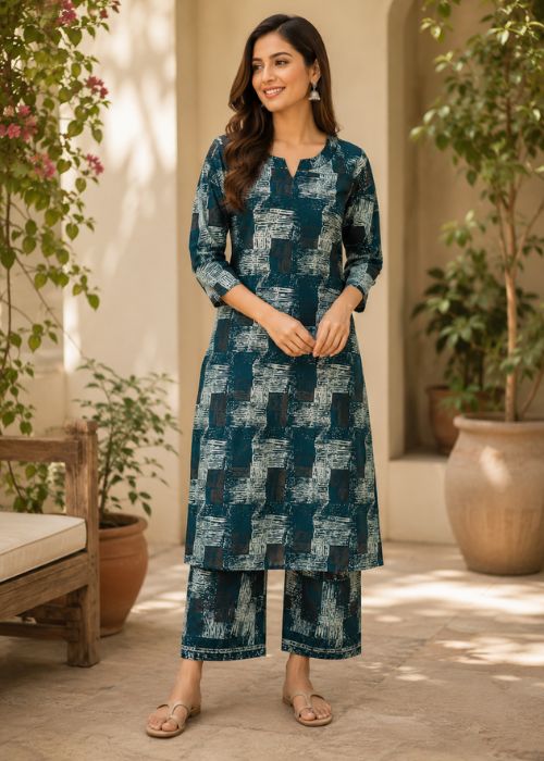 Geometric Printed Kurta Set